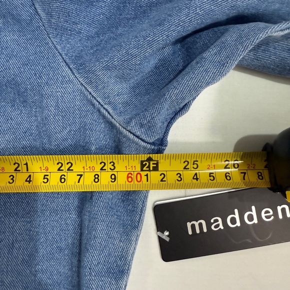 NWT Madden Girl Denim Varsity Bomber Jacket Size XL - Picture 12 of 14